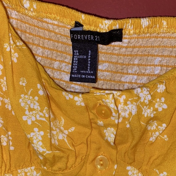 Forever 21 White and Yellow Floral Crop Top - Picture 5 of 5